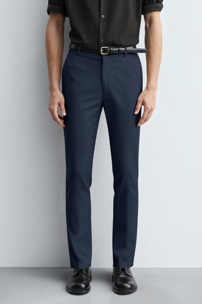 Men's Relaxed Fit Dress Pant - Dark Blue