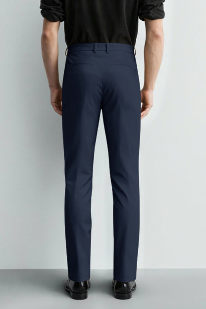Men's Relaxed Fit Dress Pant - Dark Blue