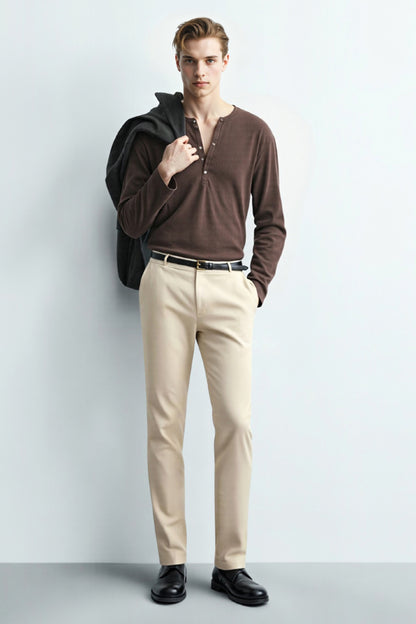 Men's Relaxed Fit Dress Pant - Beige