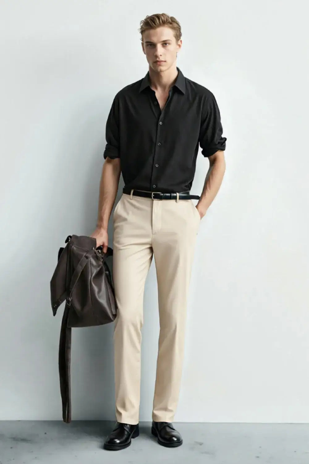 beige dress slacks Custom Genoa Chino Pants for Men in Luxire Custom Clothing Merging the breathable luxury of linen with the flexibility of spandex White Dress Shirt, Beige Dress