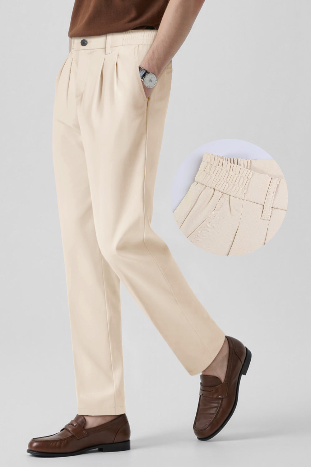 Men's Relaxed Fit Pant - Beige For Sale 28 Men's Relaxed Fit Pant - Beige For Sale 28