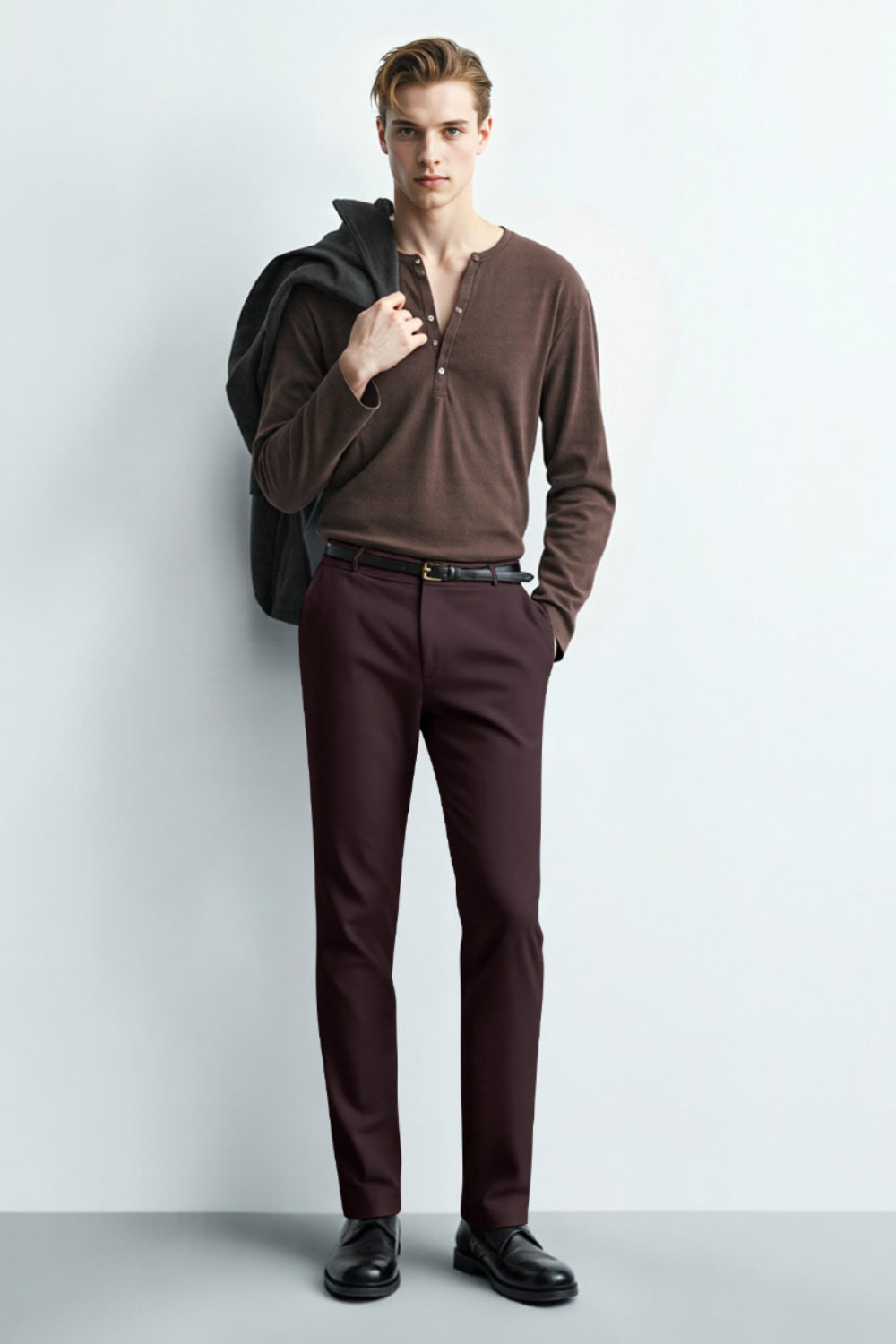Men's Relaxed Fit Dress Pant - Brown