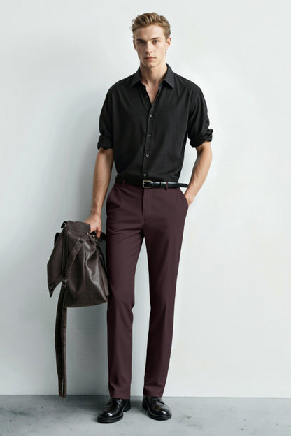 Men's Relaxed Fit Dress Pant - Brown