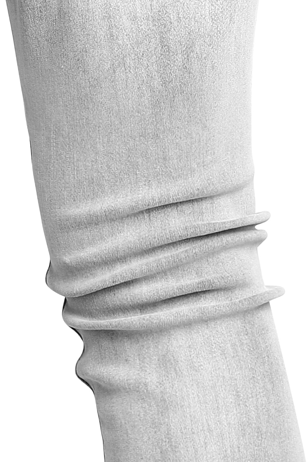 Jeans da uomo grigio marmo attillati lavati e strappati