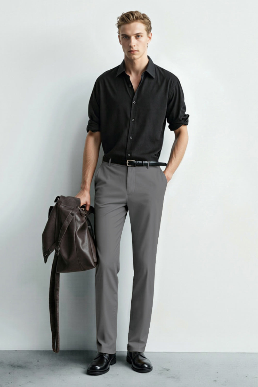 Men's Relaxed Fit Dress Pant - Grey