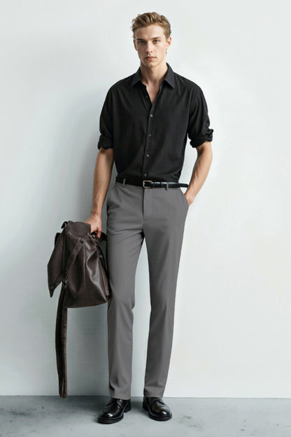Men's Relaxed Fit Dress Pant - Grey