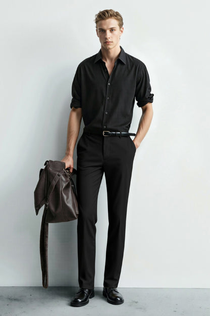 Men's Relaxed Fit Dress Pant - Black