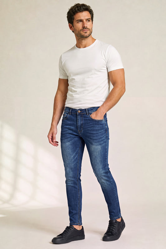 JEANS SUPER SKINNY FIT HOMBRE AZUL