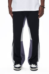 contrast bootcut sweatpants black