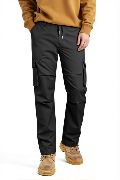 Men Straight Fit Cargo Pant - Black