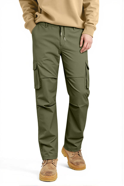 Men Straight Fit Cargo Pant - Green