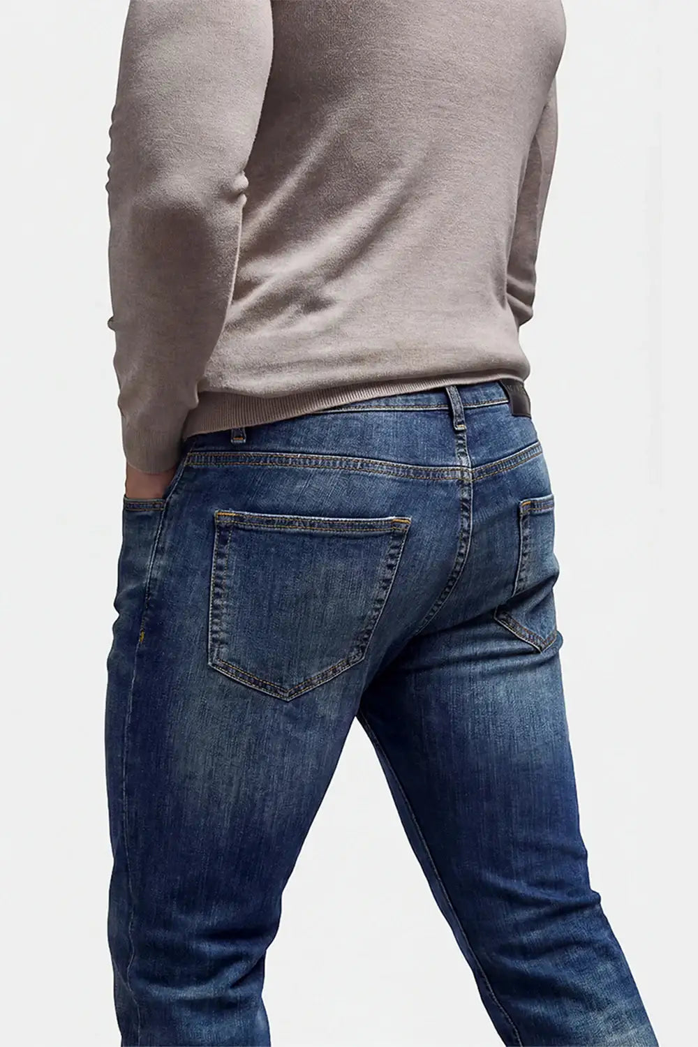 Jeans skinny elasticizzati da uomo - Blu chiaro in vendita Jeans skinny elasticizzati da uomo - Blu chiaro in vendita