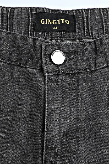 Men Relaxed Flared Jean - Washed Black