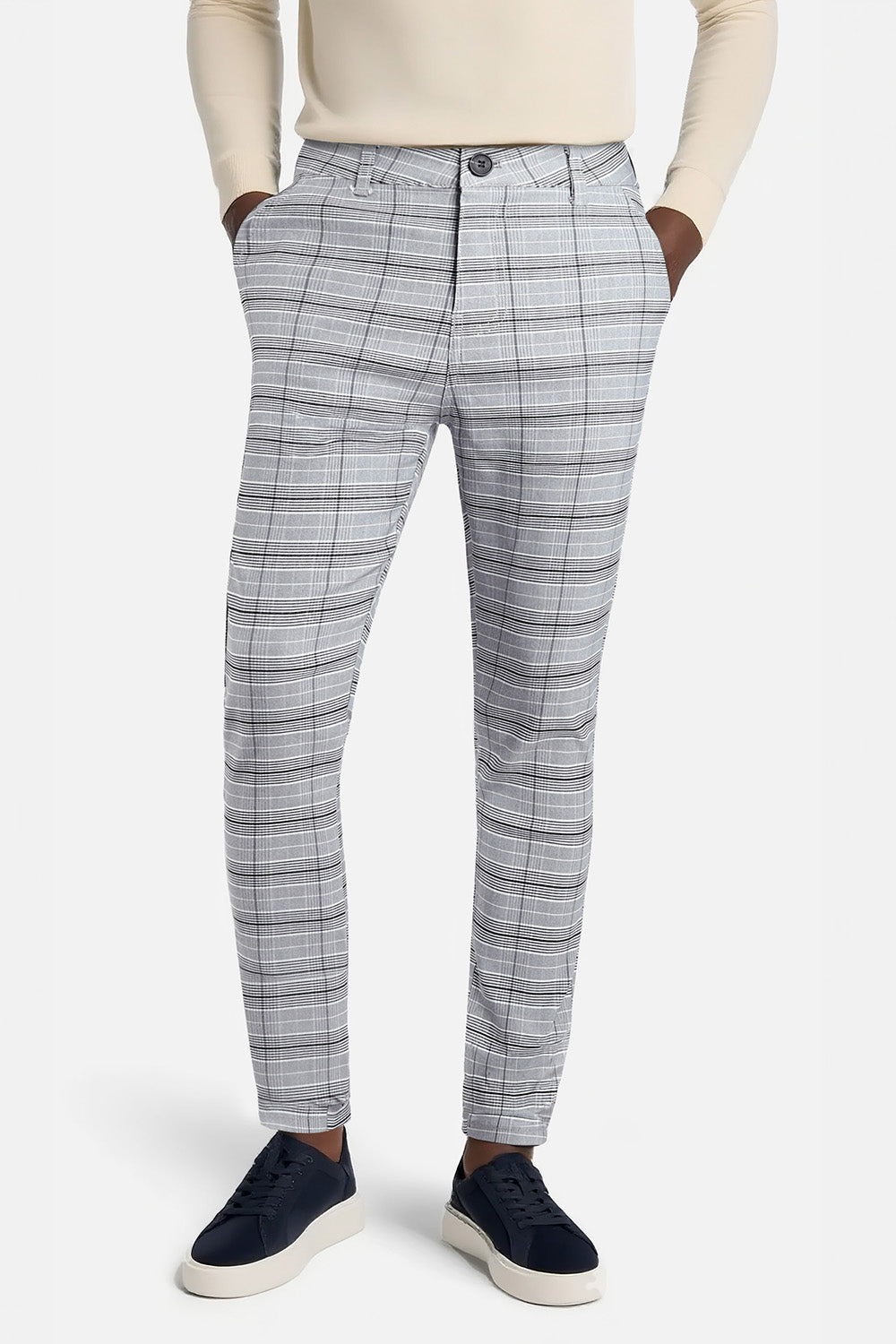 Skinny-Hose mit Gittermuster für Herren