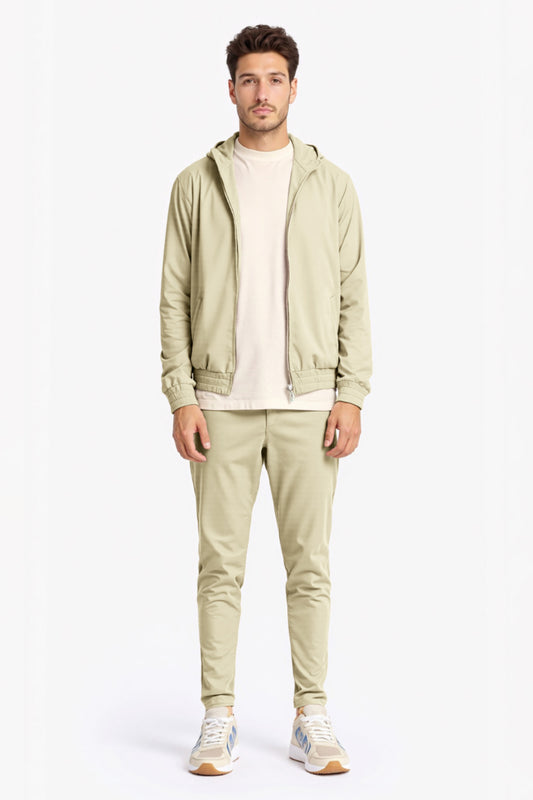 Men's Casual Hoodie Set - Beige