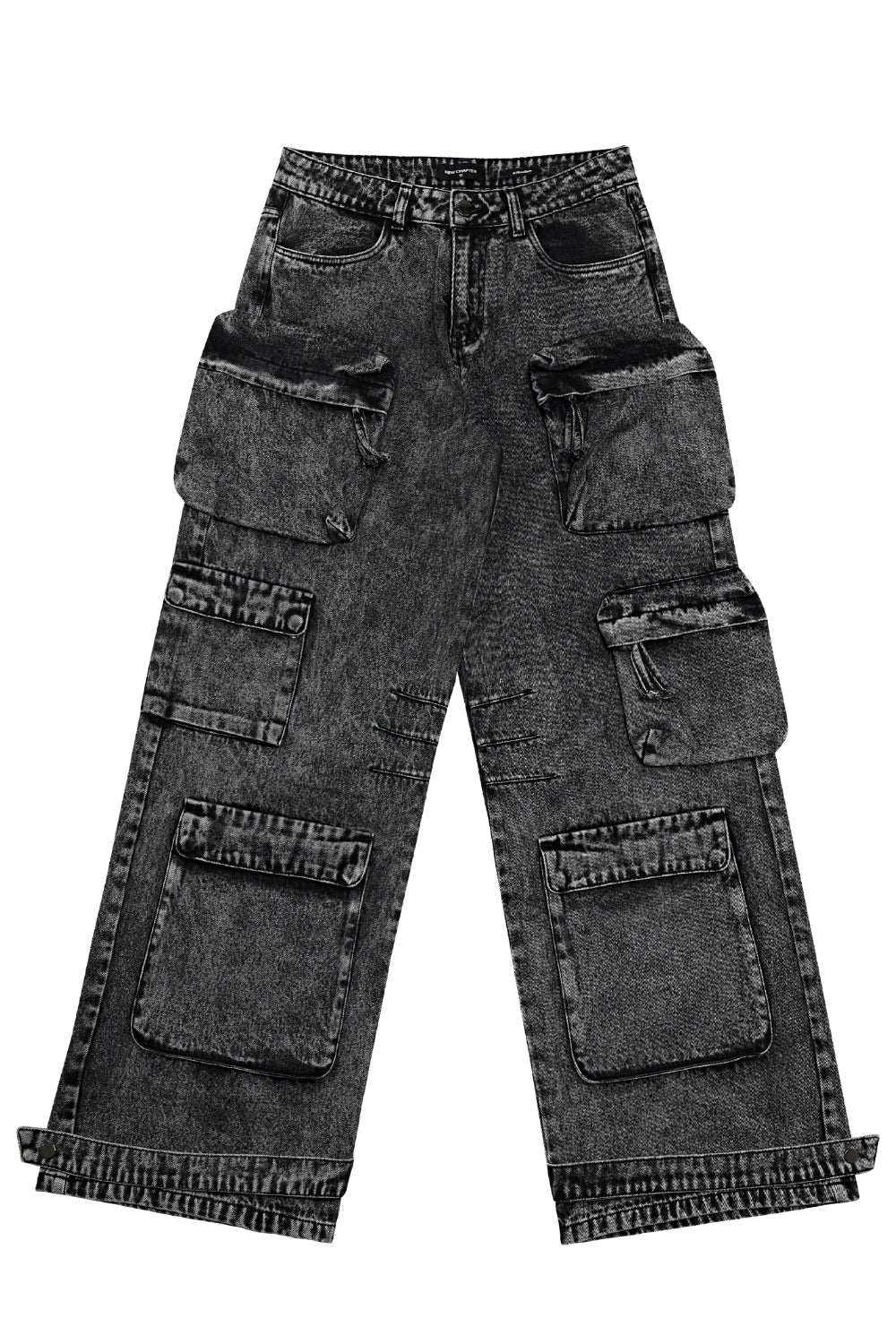 Men's Loose Jean With Pocket - Washed Black
