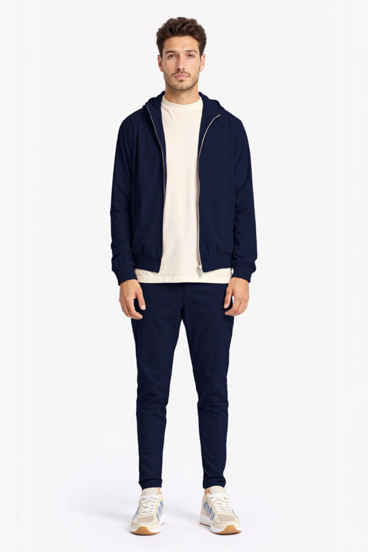 Men's Casual Hoodie Set - Dark Blue