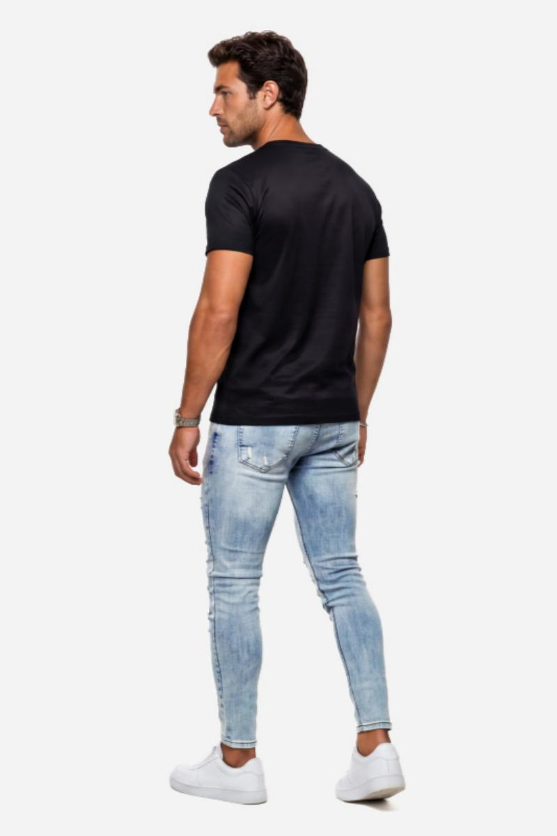 Men Stretch Skinny Jeans - Light Blue