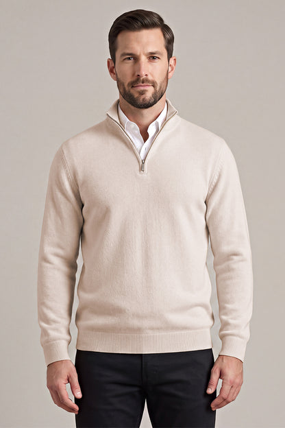 Men's Classic Quarter-Zip Knit Sweater | Lightweight Slim Fit Pullover