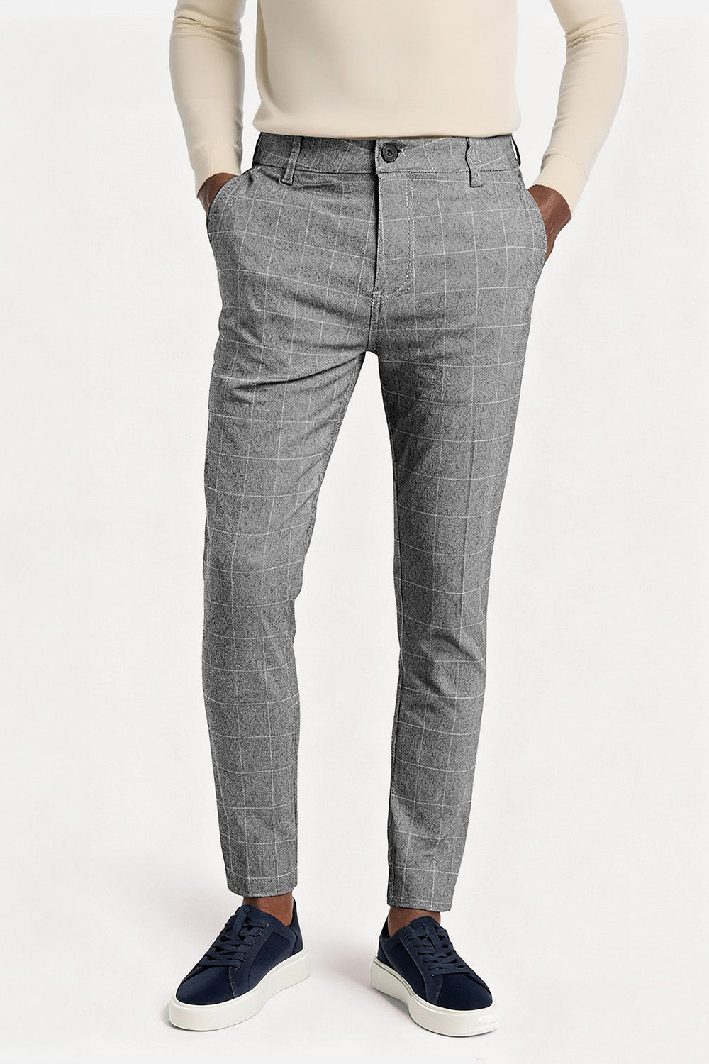 Men's Grey Skinny Pant - Lattice
