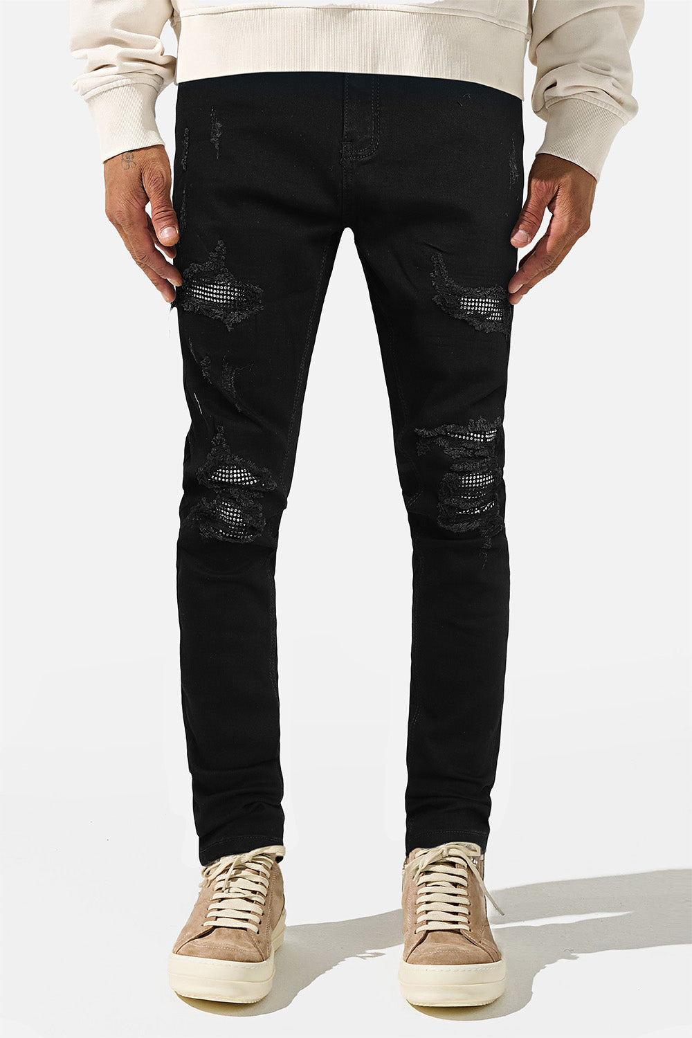Beste zwarte skinny jeans voor heren, gescheurd