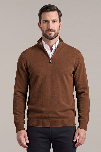 Men's Classic Quarter-Zip Knit Sweater | Lightweight Slim Fit Pullover
