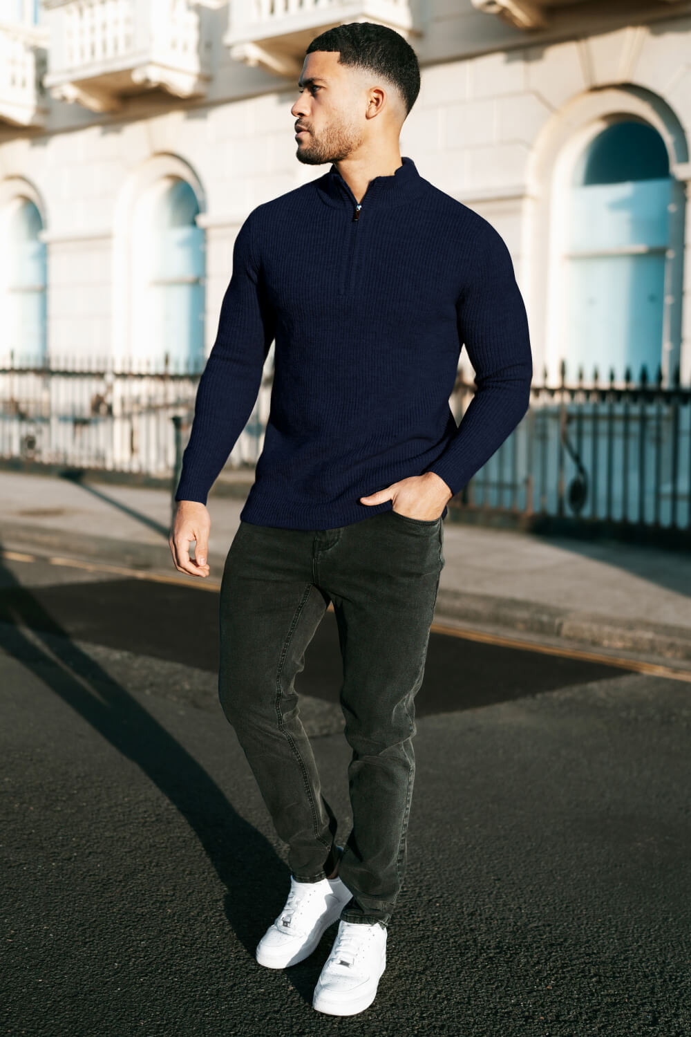 Zapatos Sueter Negro Hombre Outfit Outfit Con Camisa Cuello De