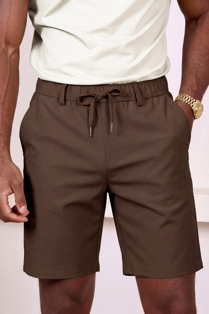 Men's Casual Drawstring Shorts - Brown