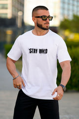 Gingtto Cool and Casual: Men's White Cotton Comfort Short-Sleeved Tee