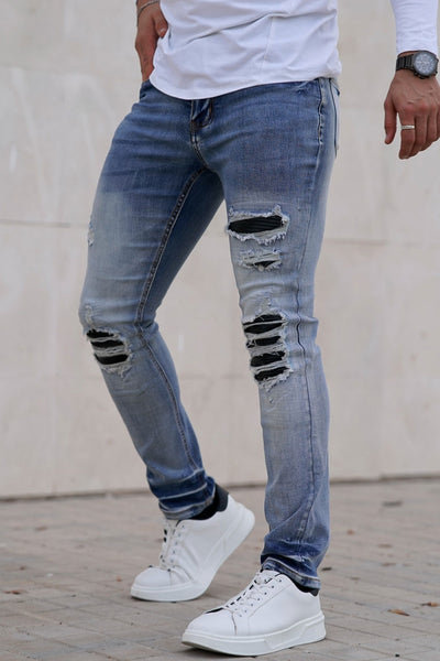 slim fit light blue jeans