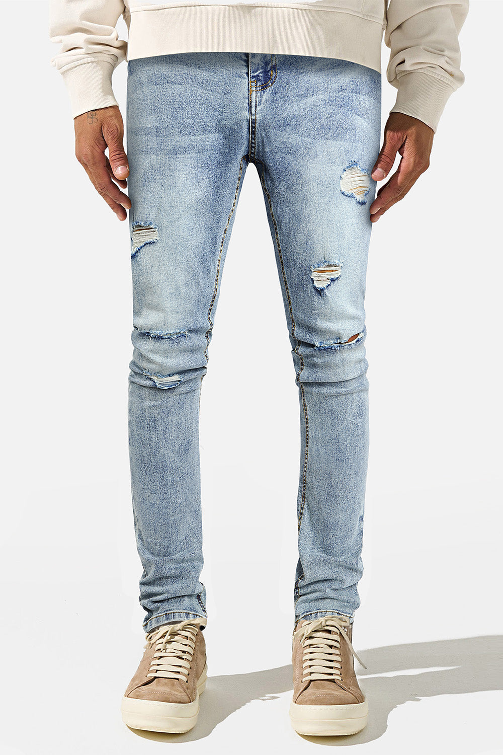 Skinny-Jeans für Herren in Blau - Zerrissen