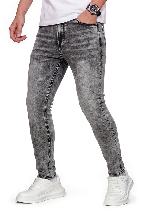 Men Gray Skinny Jeans - Washed