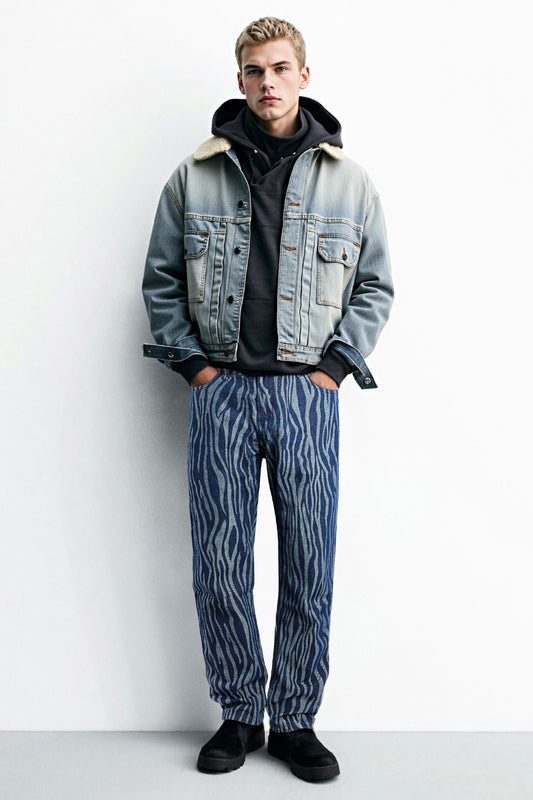 Men's Loose Jean - Texture & Blue