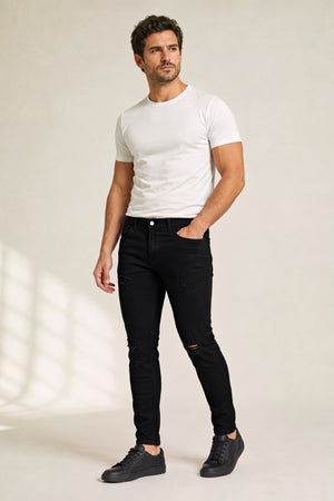 Men's Black Stretch Jean - Ripped