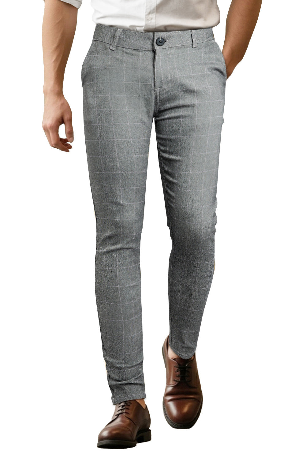 Men's Grey Skinny Pant - Lattice