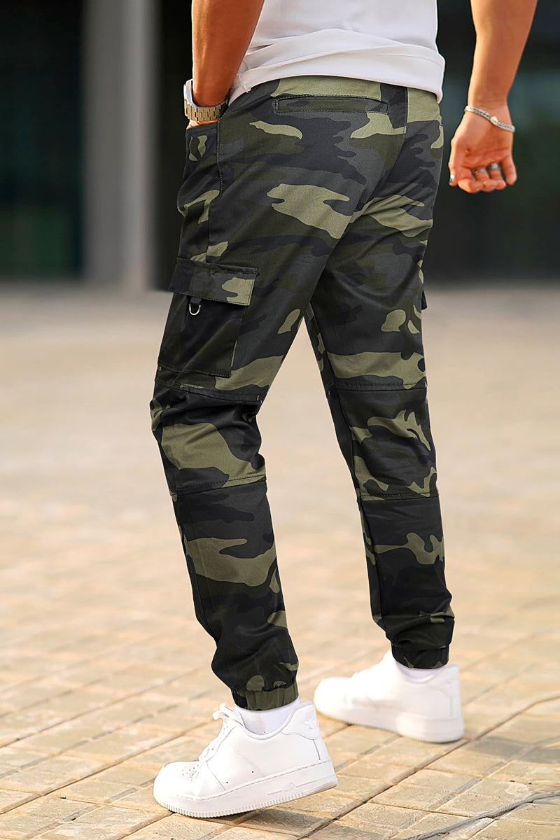 Men's Slim Fit Cargo Joggers | Multi-Pocket Tactical Pants with Cuffed Ankle