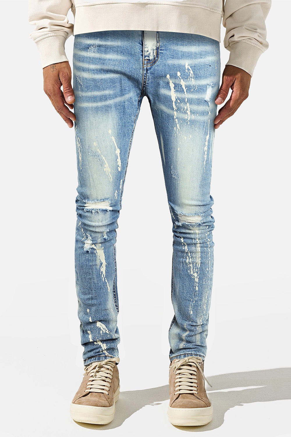 Men's Ripped Skinny Jean - Spray Paint