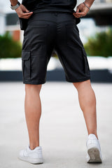Men's Black Shorts -Leather Material 