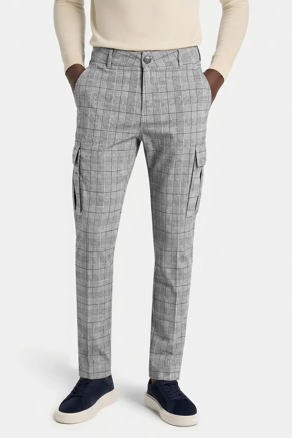 Graue Stretchhose für Herren – Tasche