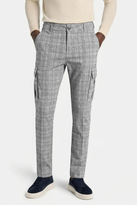 Graue Stretchhose für Herren – Tasche