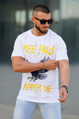Gingtto Men's Classic Design Round Neck Graphic Print Tee