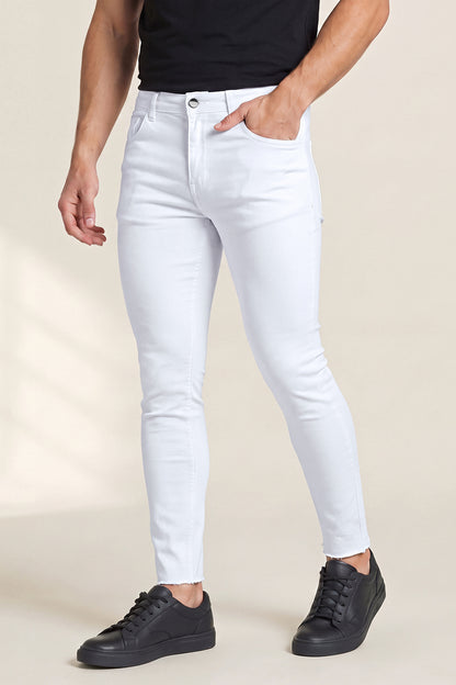 Jeans skinny elasticizzati da uomo - bianchi
