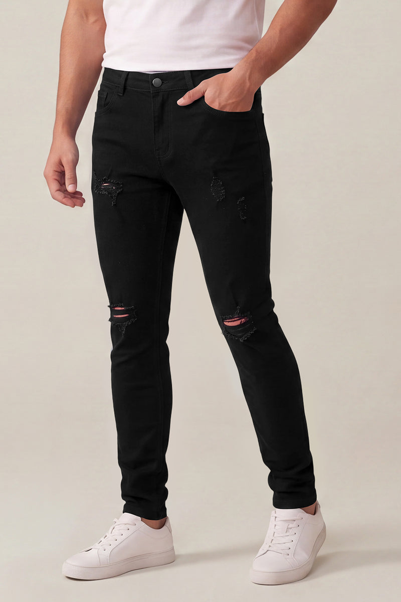 Men's Black Stretch Sculpt Skinny Jean - Ripped