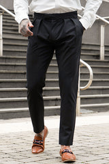 Compre 2 pantalones chinos ajustados negros para hombre con envío gratis - Preventa