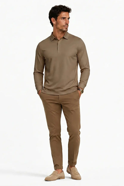 Camiseta de algodón mercerizado para hombre - Verde militar