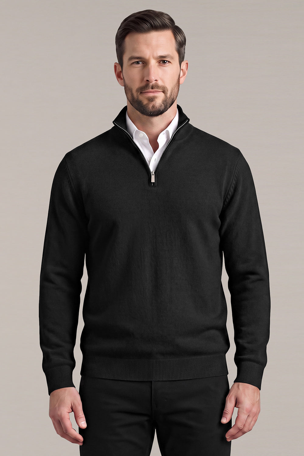 Men's Classic Quarter-Zip Knit Sweater | Lightweight Slim Fit Pullover