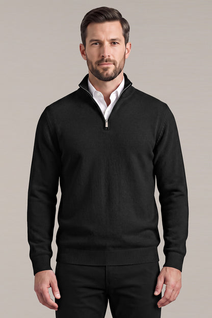 Men's Classic Quarter-Zip Knit Sweater | Lightweight Slim Fit Pullover