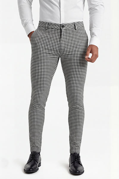 Men's Plaid Pant - Black & White