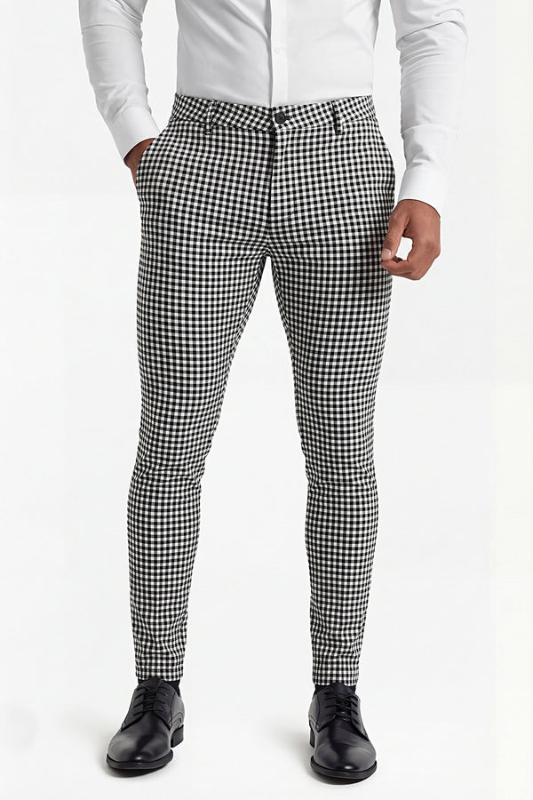 Men's Plaid Pant - Black & White