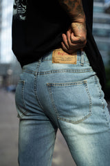 men's slim fit blue jeans